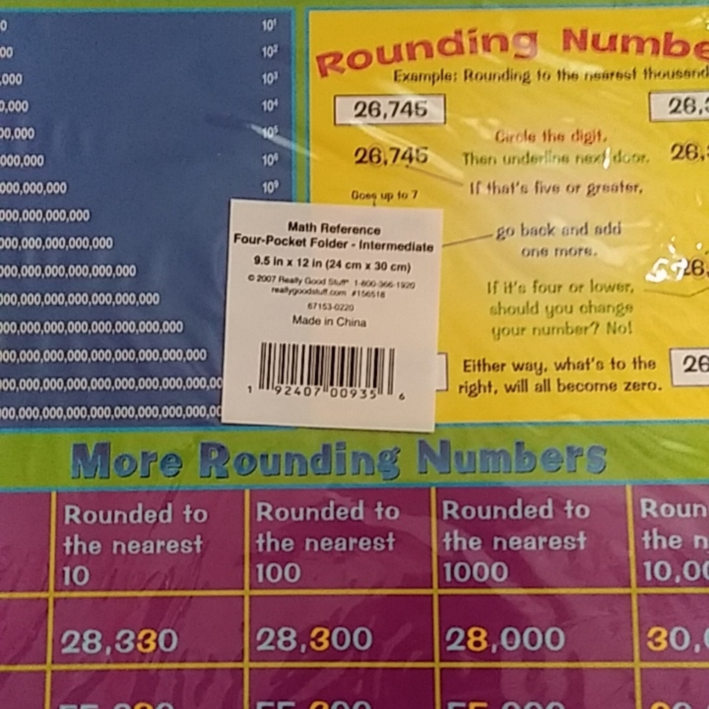 NWT Math Reference Four-Pocket Folder - Picture 8 of 8